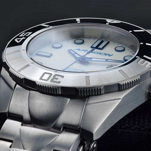 ARAGON Tungston Bezel Swiss Automatic Watch Sapphire Crystal Full Lume 43mm A504 - Picture 4 of 16